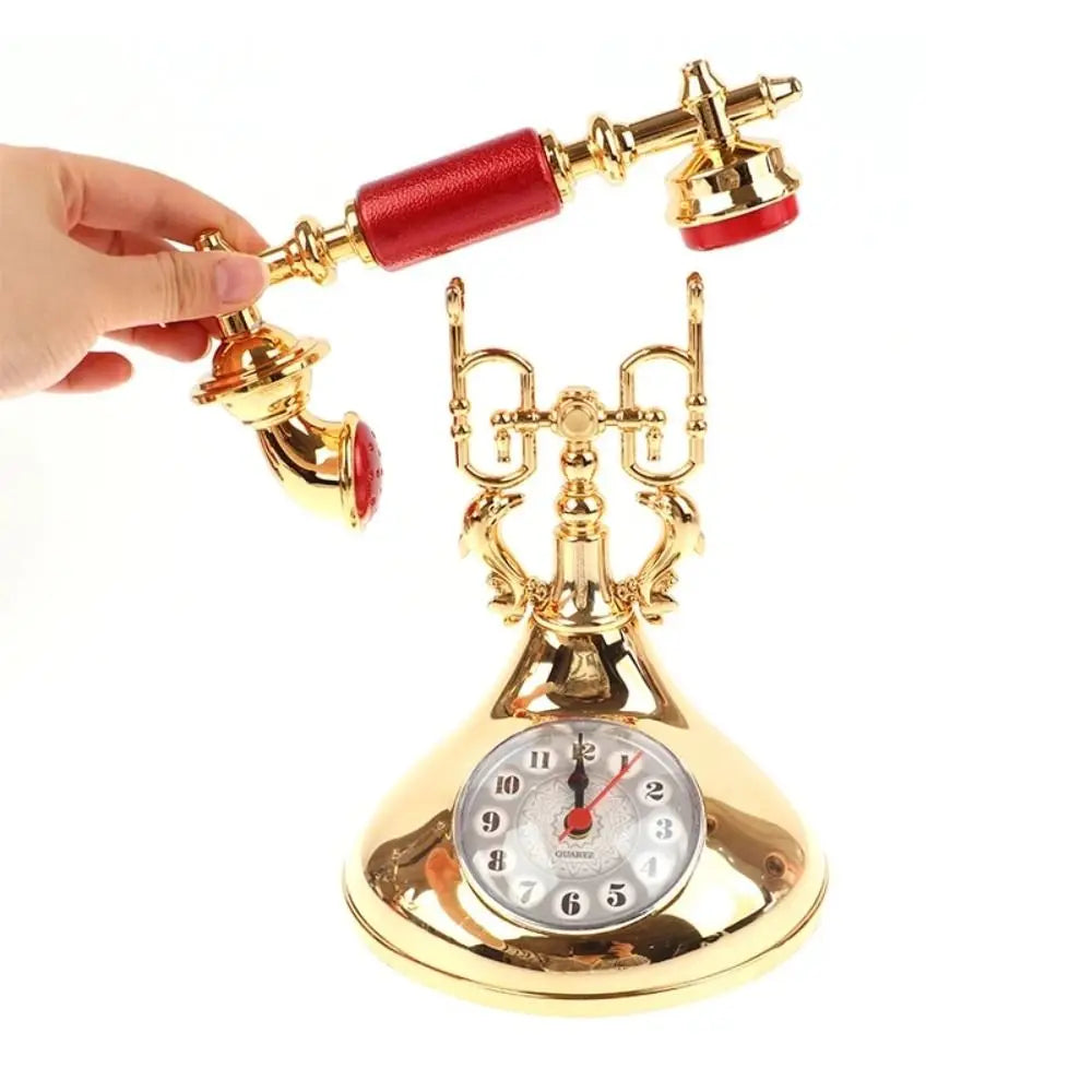 Retro Model Phone Themed Alarm Function Table Clock