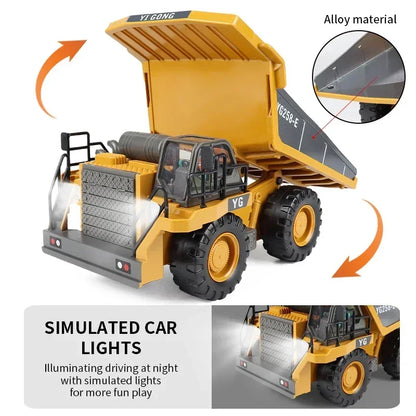 1/20 Scale Remote Control Excavator-Truck and Bulldozer-Metal Plastic Mixture Material High Quality Model Collectible Toy