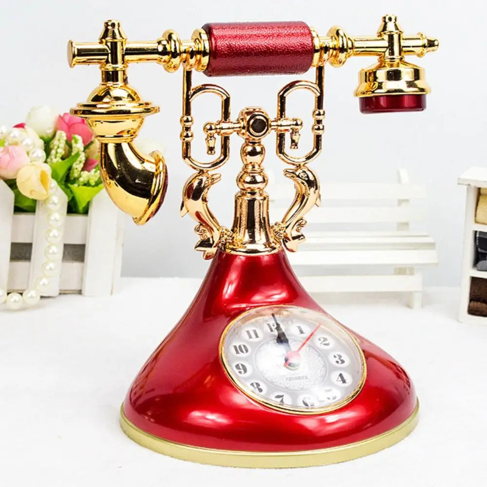 Retro Model Telefon Temalı Alarm Özellikli Masa Saati