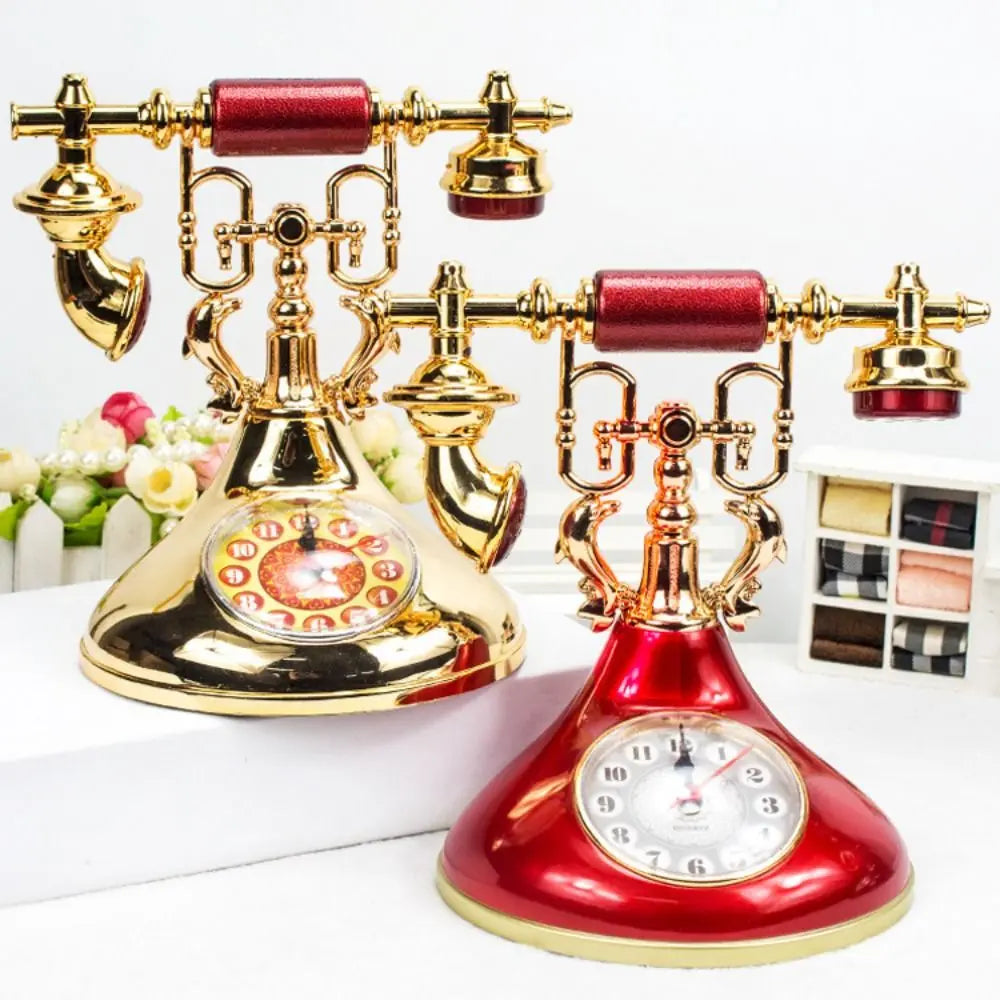 Retro Model Phone Themed Alarm Function Table Clock