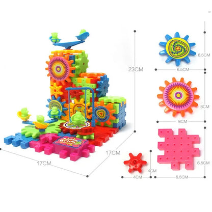 Güvenli Malzemeden İmal Edilmiş 81 Parça Elektrikli Eğitici 3D  Blok Puzzle Seti