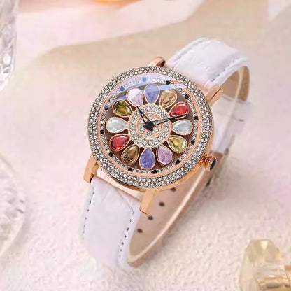 Quartz Case Upper Segment Waterproof Luxury Stone Ladies Wristwatch