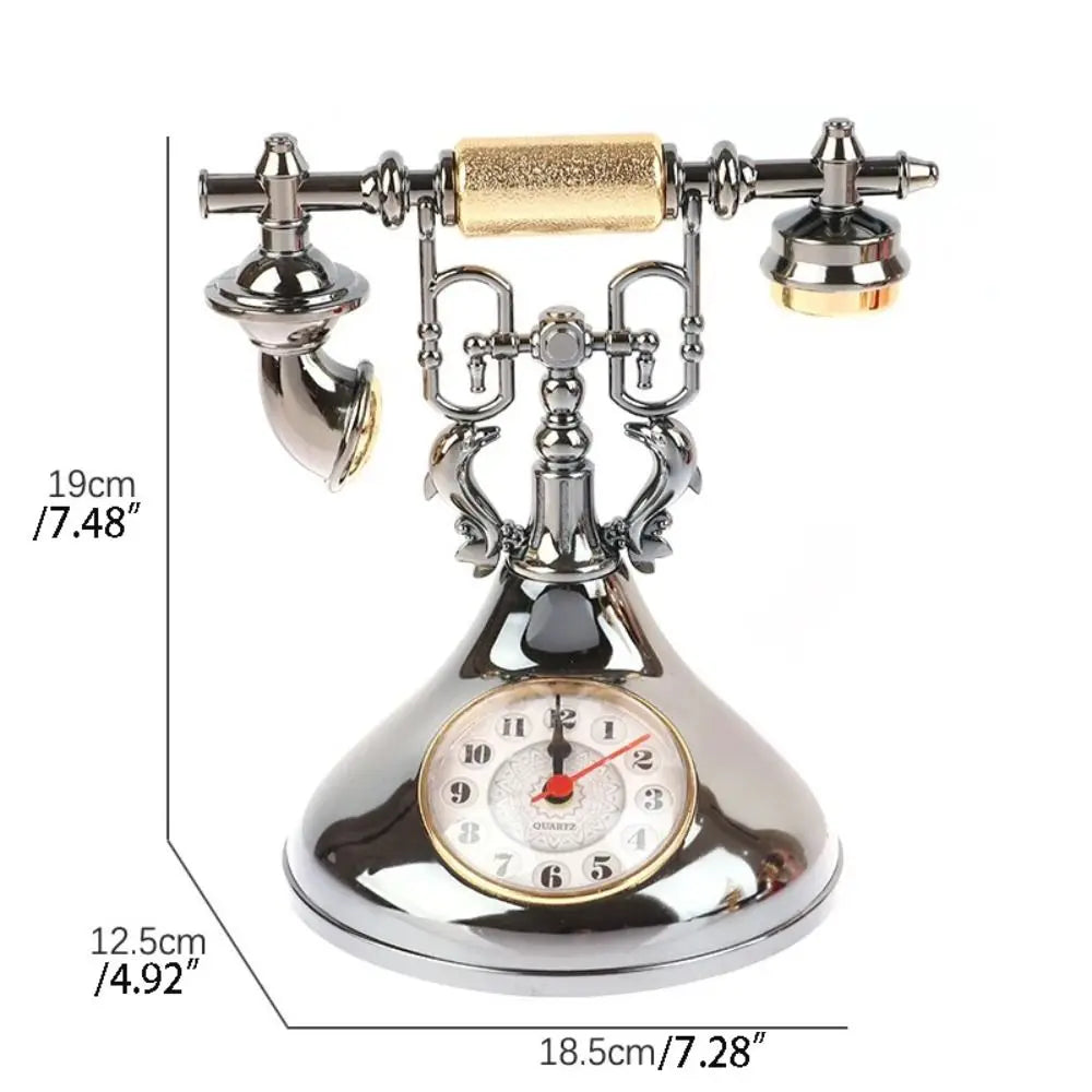 Retro Model Phone Themed Alarm Function Table Clock