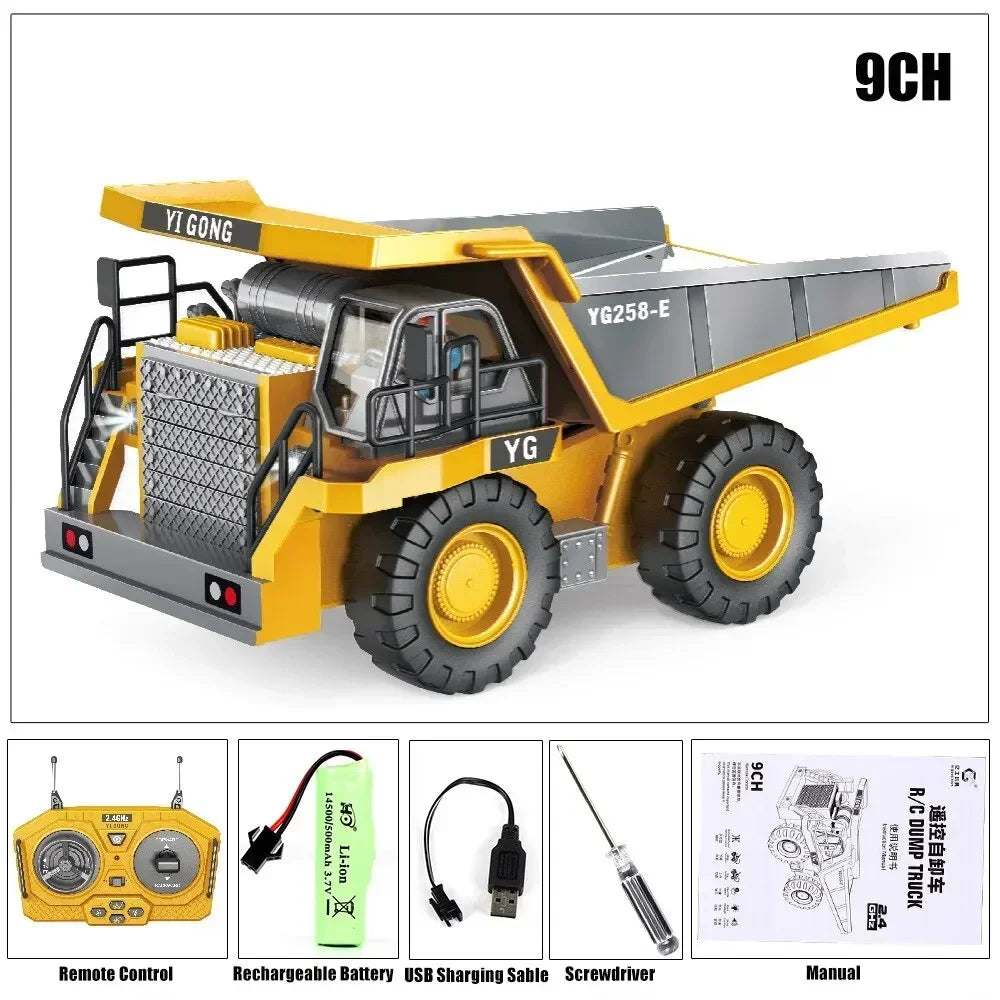 1/20 Scale Remote Control Excavator-Truck and Bulldozer-Metal Plastic Mixture Material High Quality Model Collectible Toy