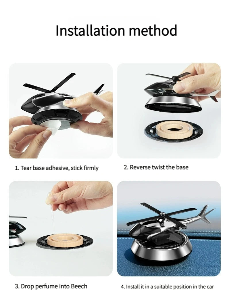 Car and Room Ambient Fragrance - Helicopter Design Fragrance Diffuser - Solar Energy Product