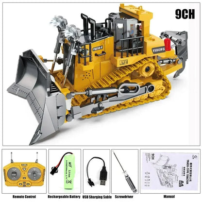 1/20 Scale Remote Control Excavator-Truck and Bulldozer-Metal Plastic Mixture Material High Quality Model Collectible Toy