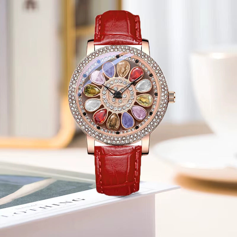 Quartz Case Upper Segment Waterproof Luxury Stone Ladies Wristwatch