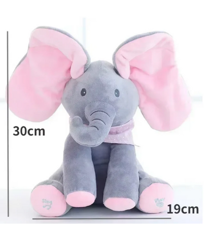 Peek a Boo Educational Toy Plush Elephant with Singing and Dancing Ears